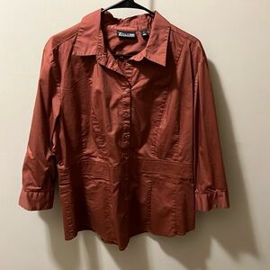 New York & Co Roll Sleeve Button Down Size XL